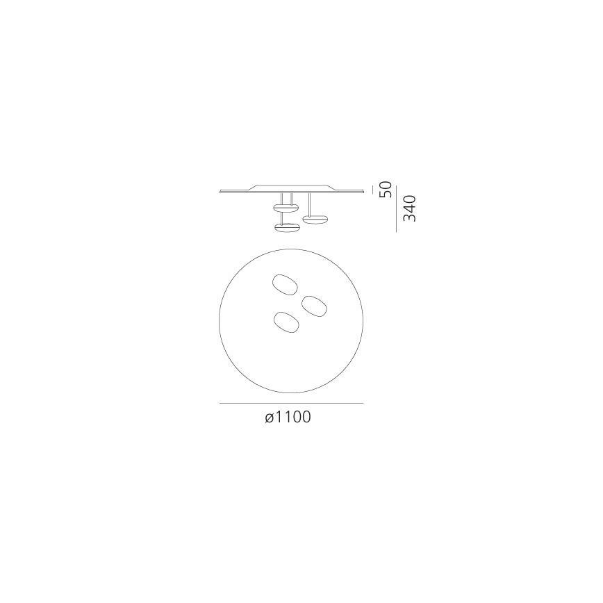 Artemide 1474110A - LED Dimmable φωτιστικό οροφής DROPLET LED/87W/230V 3000K