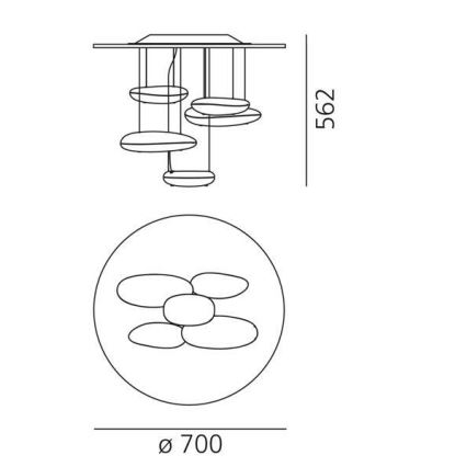 Artemide 1476110A - Πλαφονιέρα οροφής ντιμαριζόμενη LED MERCURY LED/29W/230V 3000K