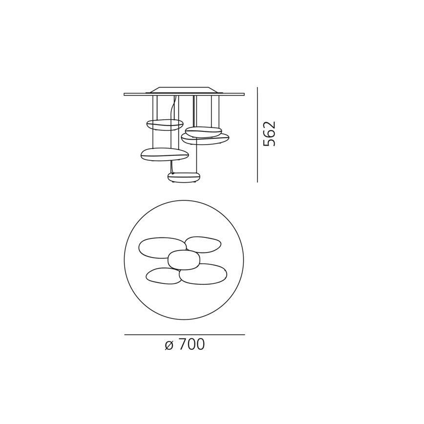 Artemide 1476110A - Πλαφονιέρα οροφής ντιμαριζόμενη LED MERCURY LED/29W/230V 3000K