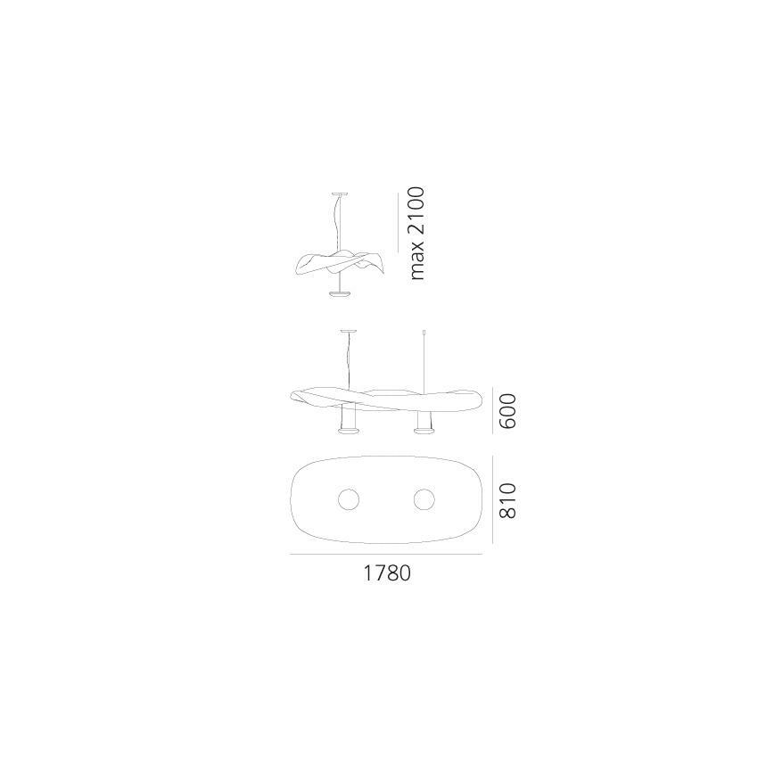 Artemide 1513010A - Κρεμαστό φωτιστικό οροφής COSMIC ΑΓΓΕΛΟΣ 2xR7s/11W/230V γυαλιστερό χρώμιο