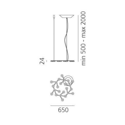 Artemide 1575050APP - Led Dimmable κρεμαστό φωτιστικό οροφής NET LED/43W/230V διάμετρος 65 cm 3000K