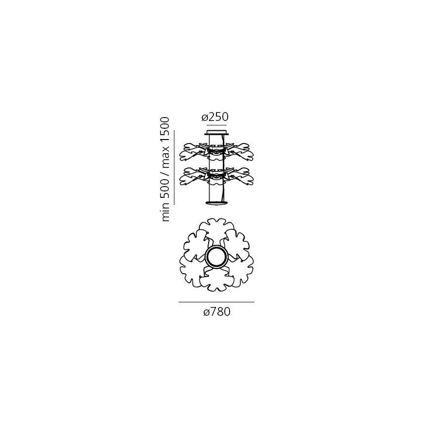 Artemide 1628110APP - Led Dimmable κρεμαστό φωτιστικό οροφής CHLOROPHILIA LED/44W/230V 3000K