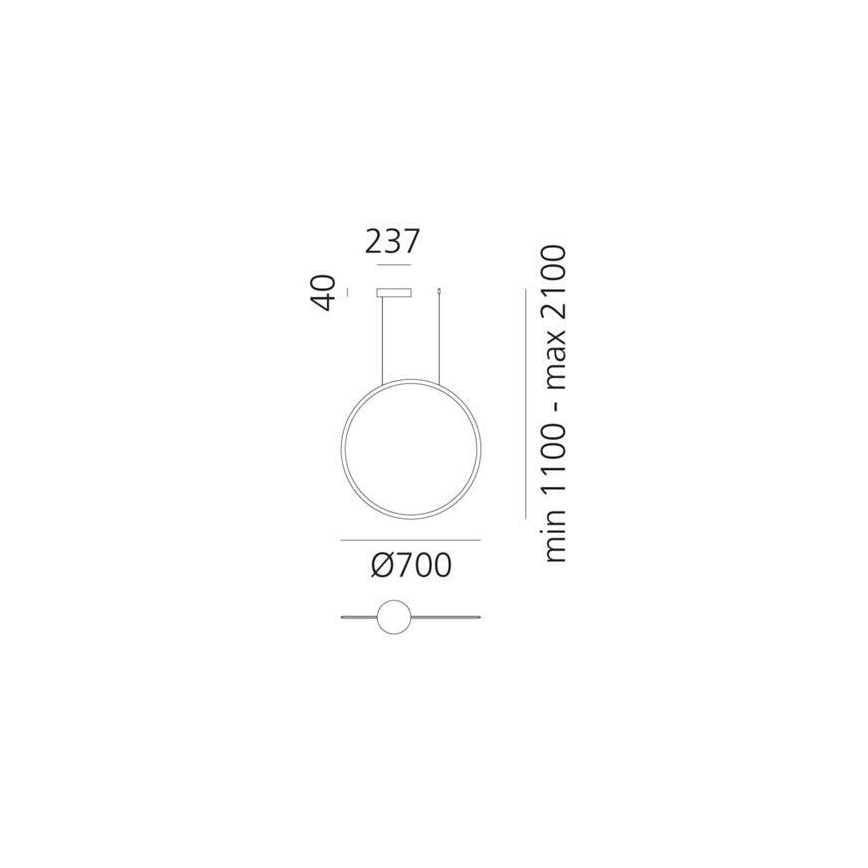 Artemide 1992010APP - Led Dimmable κρεμαστό φωτιστικό οροφής DISCOVERY LED/40W/230V 3000K ανθρακί