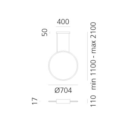 Artemide 1992230IN1APP - Led Dimmable κρεμαστό φωτιστικό οροφής DISCOVERY LED/42W/230V 2700K μαύρο
