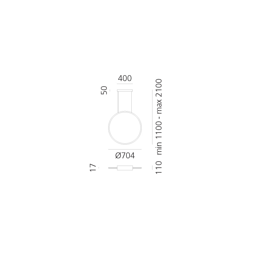 Artemide 1992230IN1APP - Led Dimmable κρεμαστό φωτιστικό οροφής DISCOVERY LED/42W/230V 2700K μαύρο