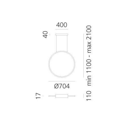 Artemide 1992360APP - LED RGBW Κρεμαστό φωτιστικό οροφής ντιμαριζόμενο DISCOVERY LED/42W/230V 2700-6500K μπρονζέ