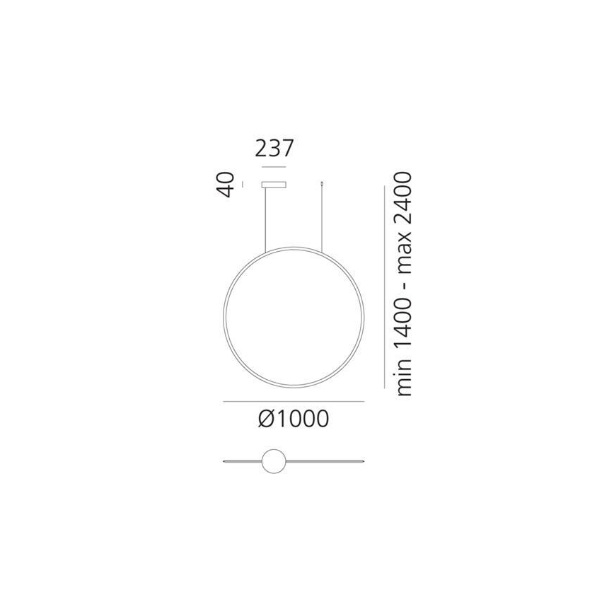Artemide 1993010APP - Led Dimmable κρεμαστό φωτιστικό οροφής DISCOVERY LED/60W/230V 3000K ανθρακί