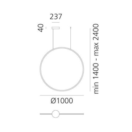 Artemide 1993060APP - Led Dimmable κρεμαστό φωτιστικό οροφής DISCOVERY LED/60W/230V 3000K μπρονζέ