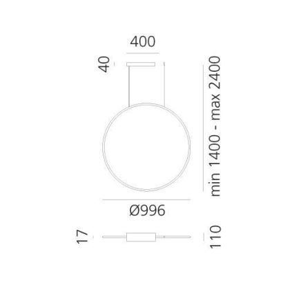 Artemide 1993310APP - LED RGBW Κρεμαστό φωτιστικό οροφής ντιμαριζόμενο DISCOVERY LED/59W/230V 2700-6500K ανθρακί