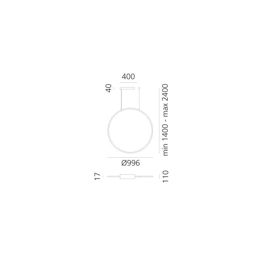Artemide 1993310APP - LED RGBW Κρεμαστό φωτιστικό οροφής ντιμαριζόμενο DISCOVERY LED/59W/230V 2700-6500K ανθρακί