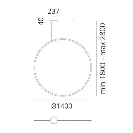 Artemide 1994010APP - Led Dimmable κρεμαστό φωτιστικό οροφής DISCOVERY LED/80W/230V 3000K ανθρακί