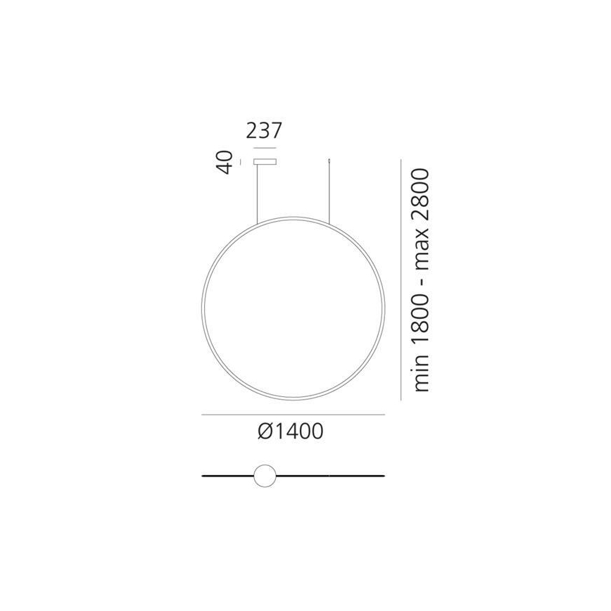 Artemide 1994060APP - Led Dimmable κρεμαστό φωτιστικό οροφής DISCOVERY LED/80W/230V 3000K μπρονζέ