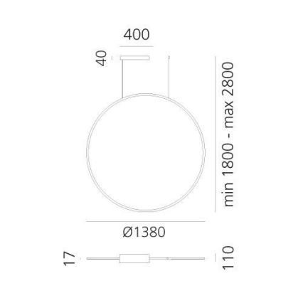 Artemide 1994360APP - LED RGBW Κρεμαστό φωτιστικό οροφής ντιμαριζόμενο DISCOVERY LED/79W/230V 2700-6500K μπρονζέ
