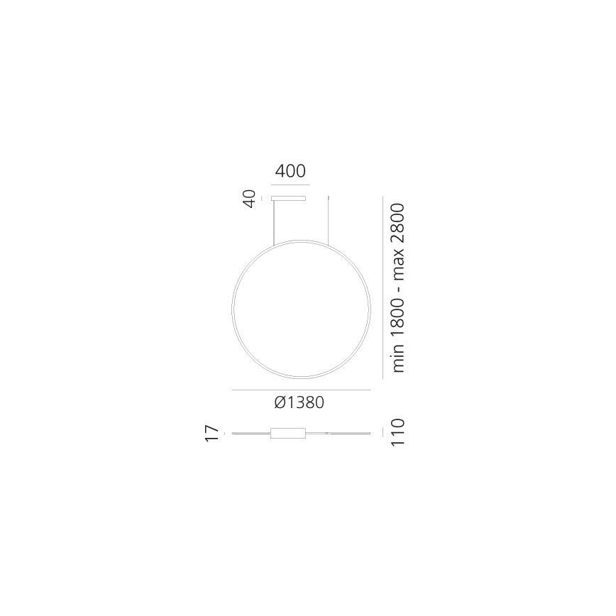 Artemide 1994360APP - LED RGBW Κρεμαστό φωτιστικό οροφής ντιμαριζόμενο DISCOVERY LED/79W/230V 2700-6500K μπρονζέ