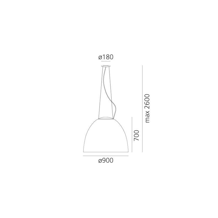 Artemide A243200 - Led Dimmable κρεμαστό φωτιστικό οροφής NUR LED/80W/230V 3000K διάμετρος 90 cm ανθρακί