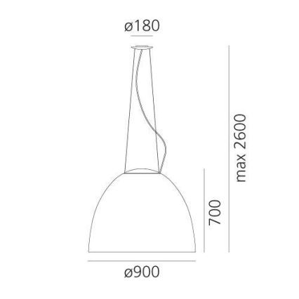Artemide A243200 - Led Dimmable κρεμαστό φωτιστικό οροφής NUR LED/80W/230V 3000K διάμετρος 90 cm ανθρακί