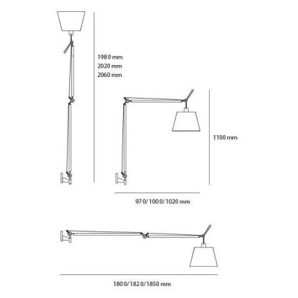 Artemide AR 0564010A+AR 0780030A+AR 0779010A KOMPLET - Επιδαπέδια λάμπα TOLOMEO MEGA 1xE27/150W/230V