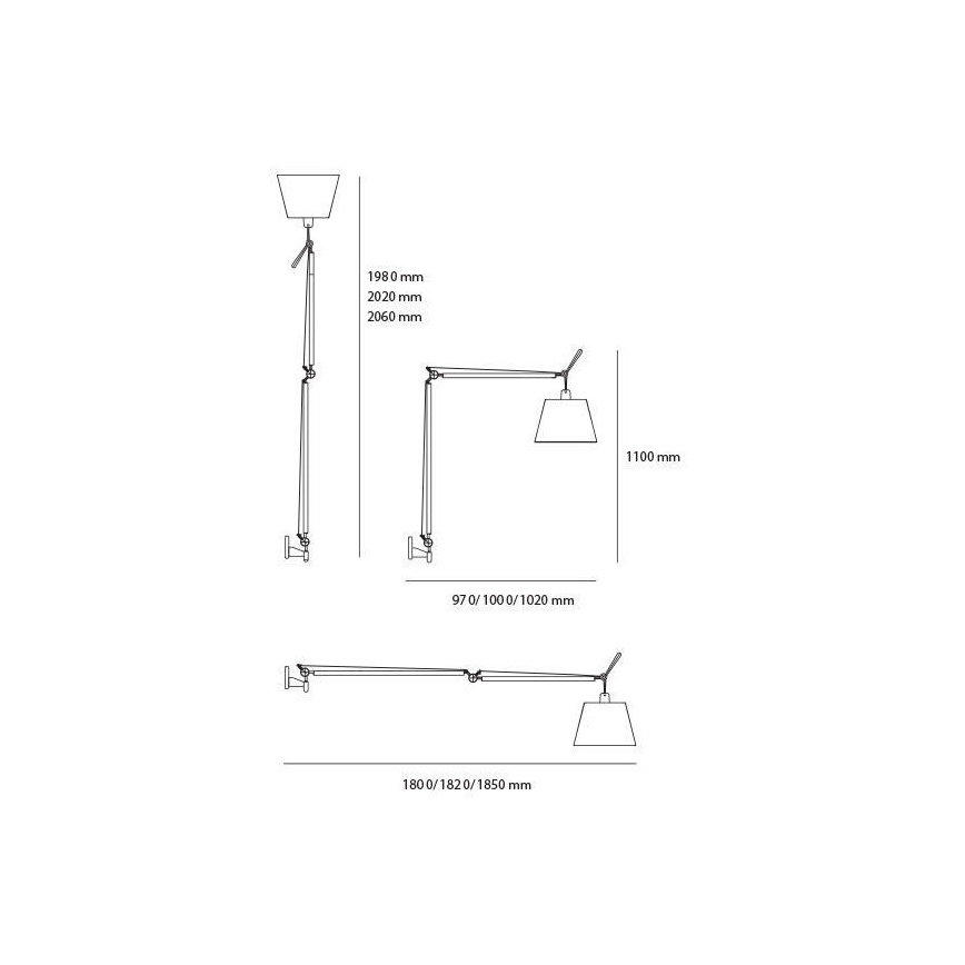 Artemide AR 0564010A+AR 0780030A+AR 0779010A KOMPLET - Επιδαπέδια λάμπα TOLOMEO MEGA 1xE27/150W/230V