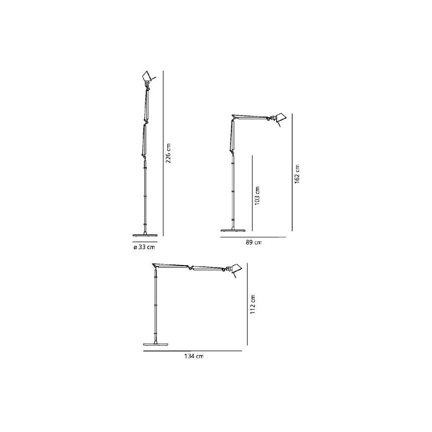 Artemide AR 0947010A+AR A012820 KOMPLET - Επιδαπέδια λάμπα TOLOMEO BASCULANTE 1xE27/100W/230V