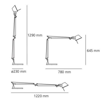 Artemide AR A001000+AR A004030 KOMPLET - Επιτραπέζια λάμπα TOLOMEO 1xE27/70W/230V