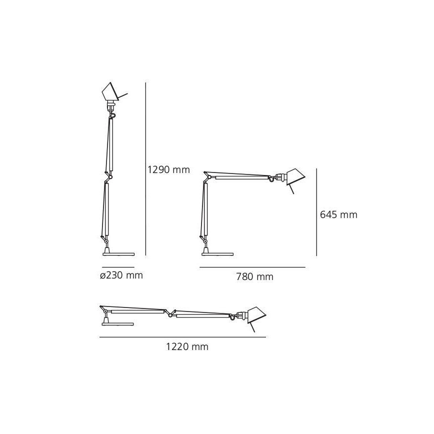 Artemide AR A004420+AR A005320 KOMPLET - Επιτραπέζια λάμπα TOLOMEO 1xE27/70W/230V
