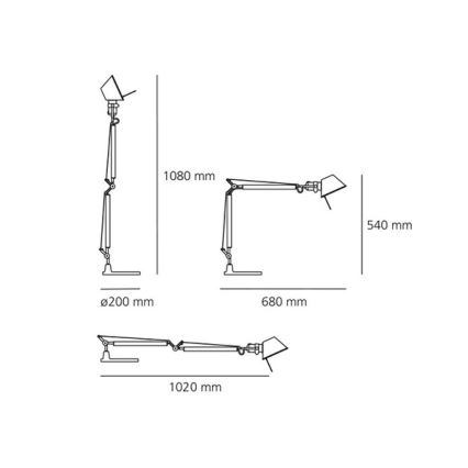 Artemide AR A005910+AR A008600 KOMPLET - Επιτραπέζια λάμπα TOLOMEO MINI 1xE27/70W/230V