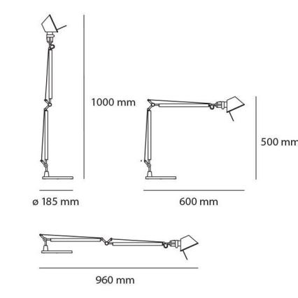 Artemide AR A015100+AR A003900 KOMPLET - Επιτραπέζια λάμπα dimmer LED TOLOMEO MIDI 1xLED/9W/230V