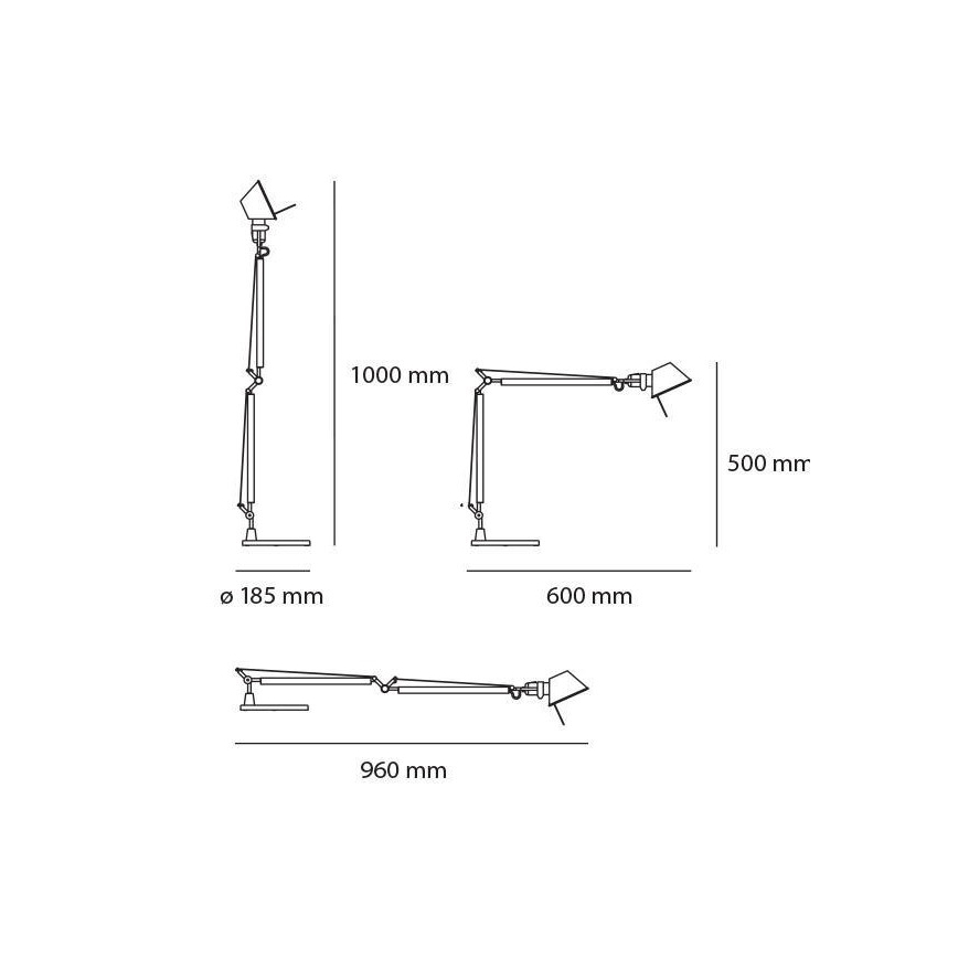 Artemide AR A015100+AR A003900 ΣΕΤ - Ρυθμιζόμενο επιτραπέζιο φωτιστικό LED TOLOMEO MIDI LED/9W/230V