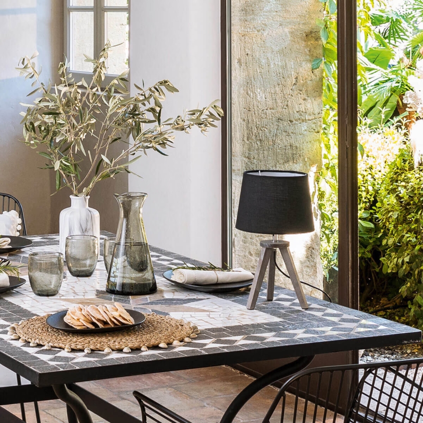 Atmosphera - Eπιτραπέζιο φωτιστικό MINI 1xE14/25W/230V πεύκο/γκρι