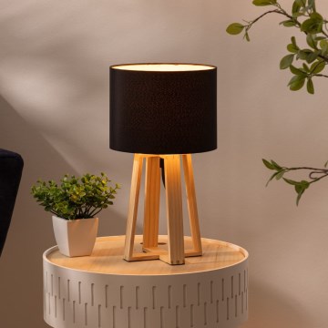 Atmosphera - Eπιτραπέζιο φωτιστικό MOLU 1xE27/25W/230V πεύκο/μαύρο