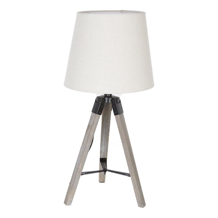 Atmosphera - Eπιτραπέζιο φωτιστικό RUNO 1xE27/25W/230V ξύλο/λευκό