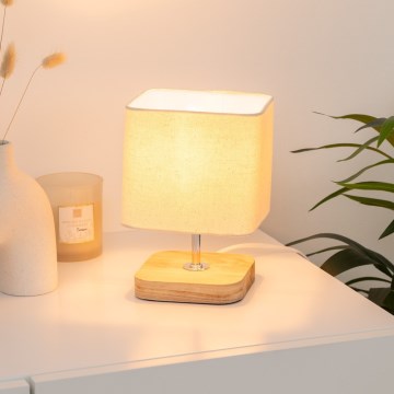 Atmosphera - Eπιτραπέζιο φωτιστικό TOXEY 1xE14/25W/230V πεύκο/μπεζ