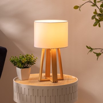 Atmosphera - Eπιτραπέζιο φωτιστικό MOLU 1xE27/25W/230V πεύκο/λευκό