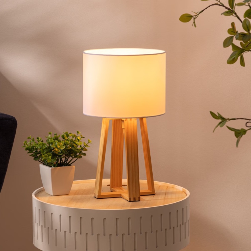 Atmosphera - Eπιτραπέζιο φωτιστικό MOLU 1xE27/25W/230V πεύκο/λευκό