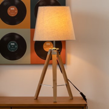 Atmosphera - Eπιτραπέζιο φωτιστικό RUNO 1xE27/25W/230V μπαμπού/κρεμ