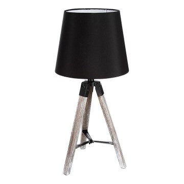 Atmosphera - Eπιτραπέζιο φωτιστικό RUNO 1xE27/25W/230V ξύλο/μαύρο