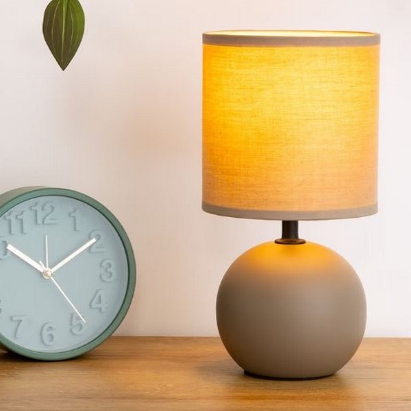 Atmosphera - Eπιτραπέζιο φωτιστικό TIMÉO 1xE14/60W/230V taupe/κρεμ
