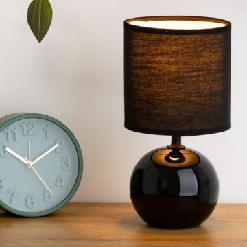 Atmosphera - Eπιτραπέζιο φωτιστικό TIMÉO 1xE14/60W/230V γυαλιστερό μαύρο
