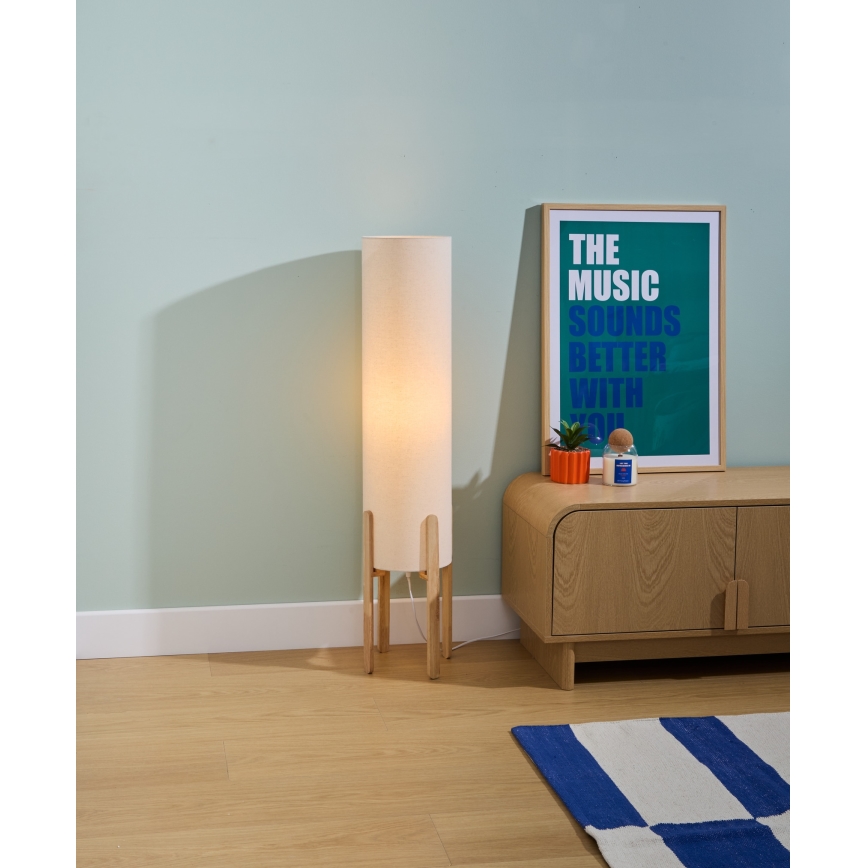 Atmosphera - Φωτιστικό δαπέδου KEYAH 1xE27/25W/230V, ξύλο καουτσούκου