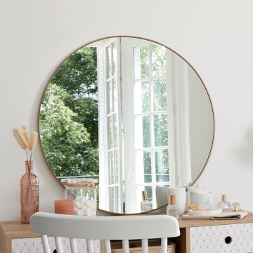 Atmosphera - Καθρέφτης τοίχου ALICE διάμετρος 76 cm χρυσό