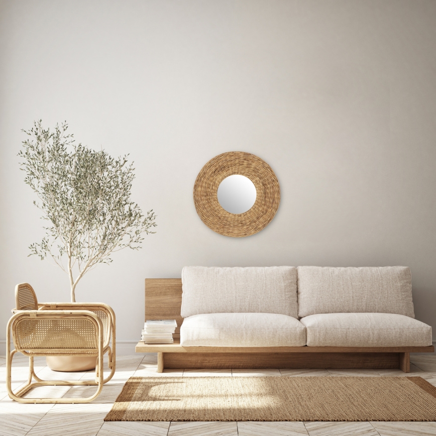 Atmosphera - Καθρέφτης τοίχου LORENA διάμετρος 75 cm water hyacinth