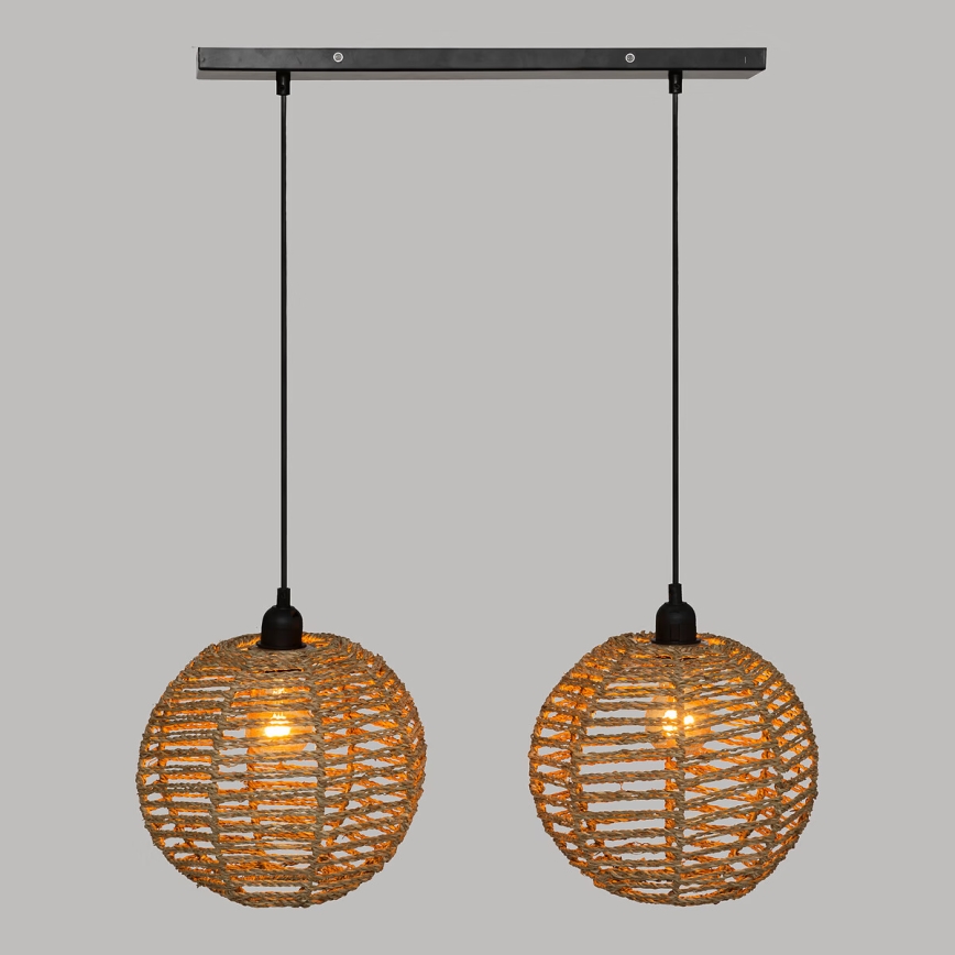 Atmosphera - Κρεμαστό φωτιστικό οροφής RANA 2xE27/40W/230V rattan