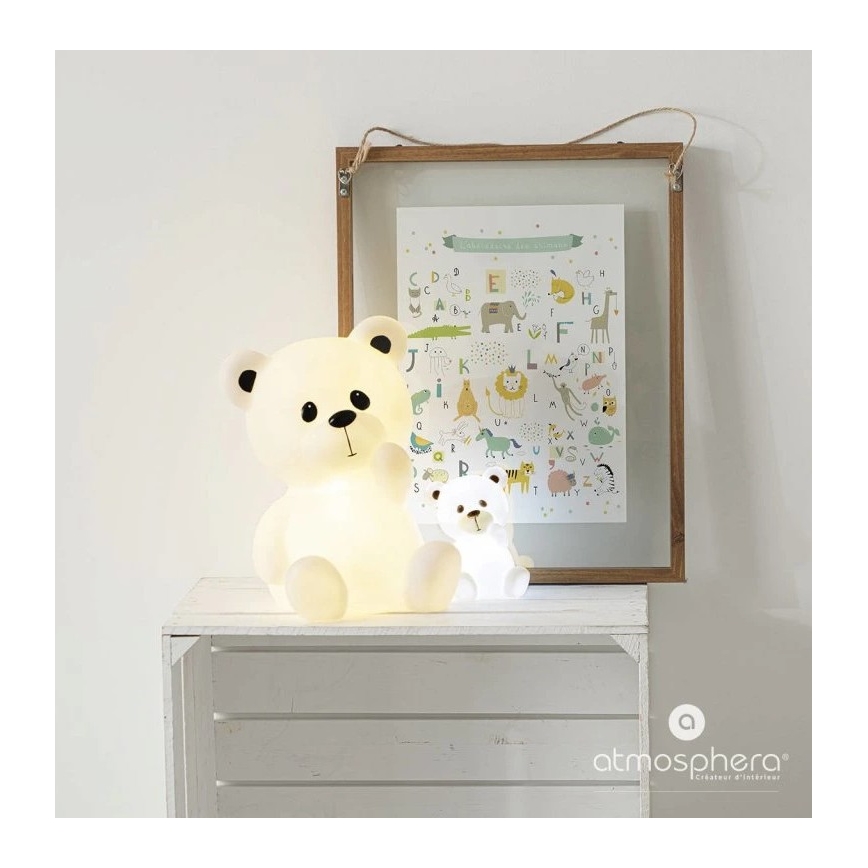 Atmosphera - LED Παιδικό νυχτερινό φωτιστικό TEDDY LED/3xAA λευκό