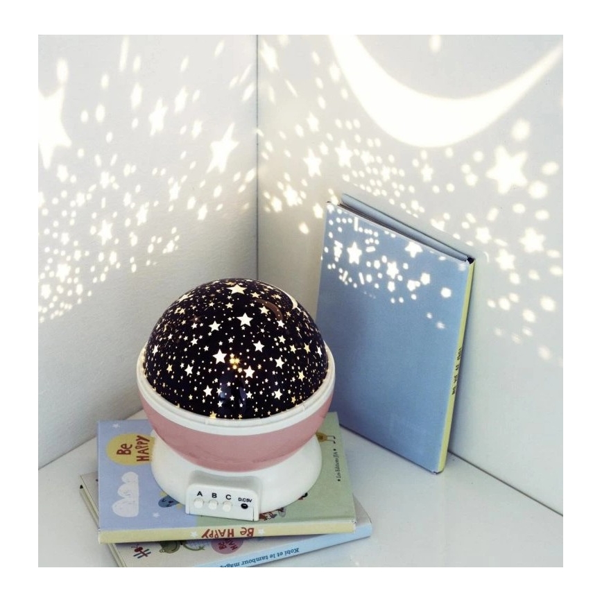 Atmosphera - LED παιδικός προβολέας 3xAA ροζ