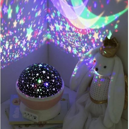 Atmosphera - LED παιδικός προβολέας 3xAA ροζ