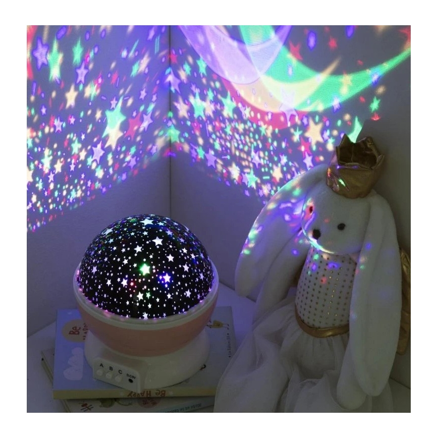 Atmosphera - LED παιδικός προβολέας 3xAA ροζ