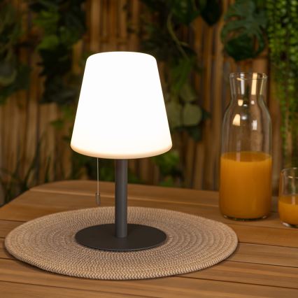 Atmosphera - LED RGBW Επαναφορτιζόμενο Εξωτερικού χώρου Επιτραπέζιο φωτιστικό ZACK LED/3,7V 1200 mAh IP44 μαύρο
