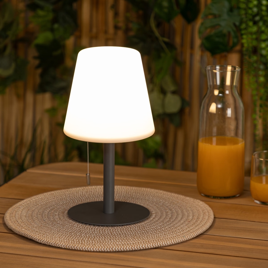 Atmosphera - LED RGBW Επαναφορτιζόμενο Εξωτερικού χώρου Επιτραπέζιο φωτιστικό ZACK LED/3,7V 1200 mAh IP44 μαύρο