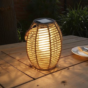 Atmosphera - Ηλιακό φανάρι LED GINA LED/1,2V 800 mAh IP44 γιούτα