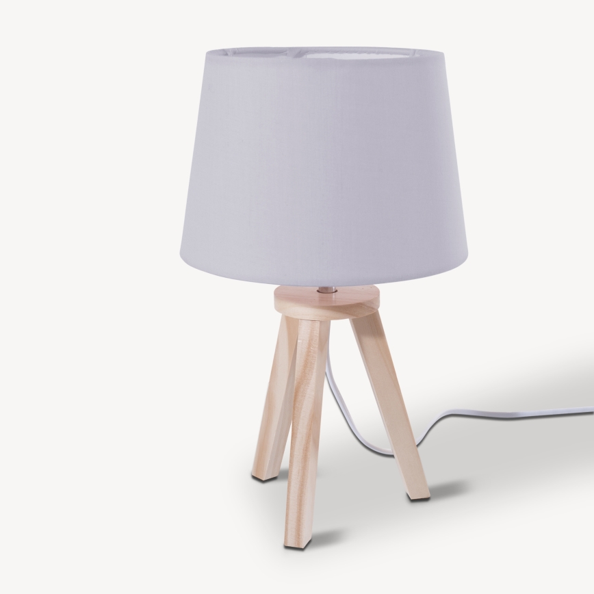 Atmosphera - Επιτραπέζιο φωτιστικό TRIPOD 1xE14/40W/230V πεύκο/γκρί